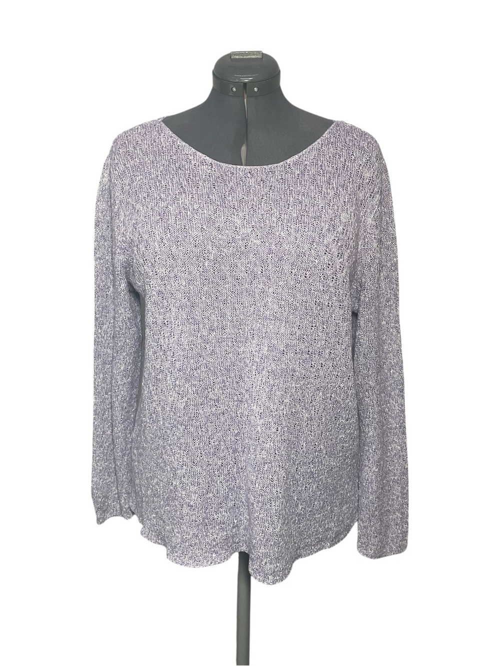Eileen Fisher Lightweight Linen Sweater Size 1X Plus Lavender L/S Boatneck
